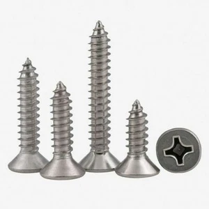 304 Stainless Steel Flat Head Phillips Self Tapping Screws M3 x6 8 12 16 20 30mm - Picture 1 of 3