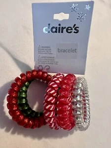 Claire's Coil Bracelets Silicone Christmas Kids Vintage New 20p - Picture 1 of 6