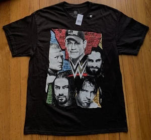 WWE Wrestling John Cena Brock Lesnar Graphic Black T-Shirt 2016 Adult Large New - Picture 1 of 4