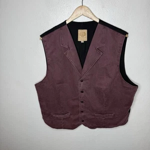 Wah Maker Frontier  Clothing Western Vest Button Front Pockets Men’s XL Cotton - Picture 1 of 9