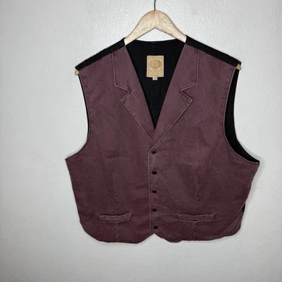 Wah Maker Frontier  Clothing Western Vest Button Front Pockets Men’s XL Cotton - Image 1 of 4