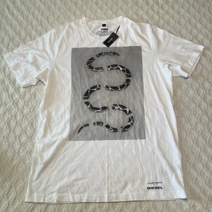 Diesel Art Is Tee white Graphic Art Print of Snake T-Shirt - Size Medium - Picture 1 of 8