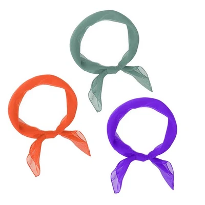 Way2Like Bufanda Cuadrada de Gasa Cartera Bufanda Naranja Transparente, Púrpura, Verde Salvia Foto 1 de 4