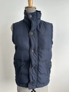 Abercrombie & Fitch Down Feathers Navy Blue Puffer Vest Womens S M Kids Teen XL - Picture 1 of 15