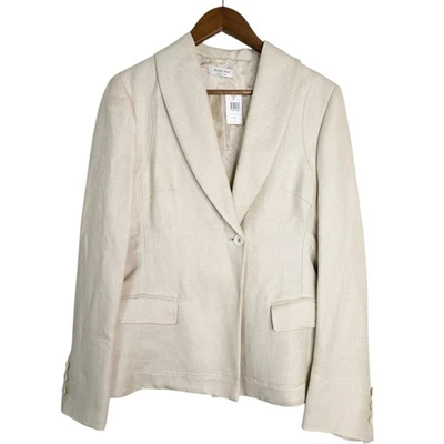 NEW Agnona Blazer Jacket 10 EU 46 Cream Beige One Button Italy Designer - Image 1 of 4