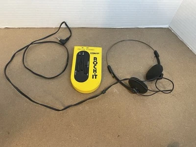 Radio Walkman Rock It estéreo AM/FM amarillo vintage con auriculares - PROBADO Foto 1 de 4