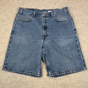 Vtg Levis 550 Denim Jean Shorts Mens 36 Relaxed Fit *34x9* Y2K Blue Jorts - Picture 1 of 11