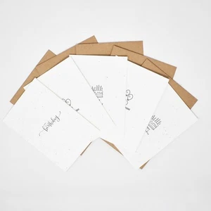 Vida Natural Seed Paper Greeting Card 'Happy Birthday' - 5 Pack - Foto 1 di 1