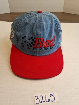 Vtg NWOT Ken Schrader Stitch Autograph Bud Racing #25 Nascar Adjustable Hat USA - Image 1 of 4