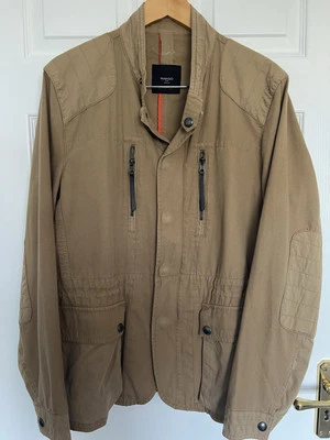 Mango Size Casual Man 100% Cotton Zip Up Utility jacket Mustard Size large  - Image 1 of 4