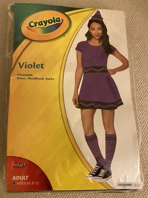 Crayola Violet Purple Womans Sexy Crayon Costume Dress Sz Medium - Image 1 of 4