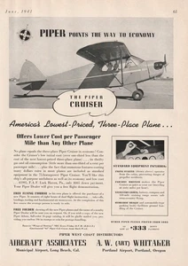 The Piper Cruiser, WW2 Full Page Print Ad June 1941 - Picture 1 of 1