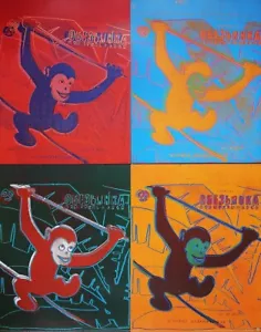 Andy Warhol - Four Monkeys - poster stampa alta qualità pop art scimmie Ed. Limi - Foto 1 di 4