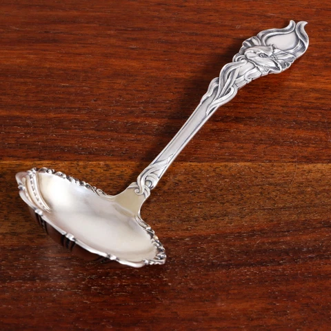 LOVELY FESSENDEN ART NOUVEAU STERLING SILVER GRAVY LADLE TULIP 1910 NO MONO Cover