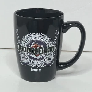 House of Blues Houston Taza de café negra Guitarra donde el corazón se encuentra con el alma - Imagen 1 de 7
