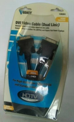 DVI Video Cable 12' Dual Link Connecting HDTV Home Theater Vanco NOS NIB - Image 1 of 3