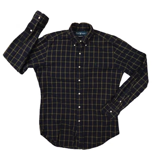 Ralph Lauren Men's Classic Fit Navy Blue Plaid Oxford Button Up Shirt size Small - Picture 1 of 9