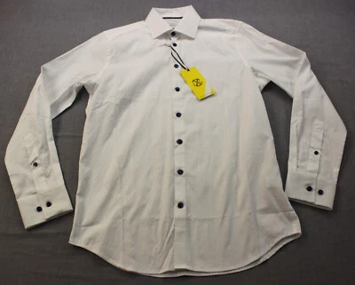 Camisa de vestir Christian Lacroix Prestige para hombre blanca contemporánea nueva con etiquetas S 14,5 $120 Foto 1 de 4