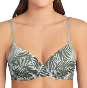 NWT Kindly Yours Sustainable Green Palm Tree Pint T-Shirt Bra Women's 34A 34B - Picture 1 of 9