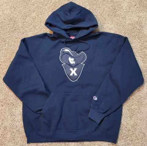 CHAMPION Authentic Athletic Apparel hoodie size XL Xavier Musketeers mascot Cover