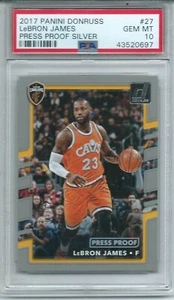 2017 DONRUSS #27 LEBRON JAMES PSA 10 GEM MINT PRESS PROOF SILVER #041/299 LA - Picture 1 of 1
