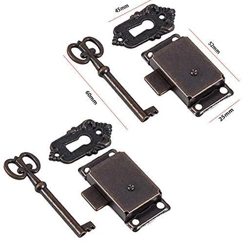 NANYA Cabinet Lock Cupboard Furniture Decorative Lock with Key Cover