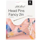 3 Pack John Bead Head Pins Fancy 2In 6/Pkg-Silver 1401172