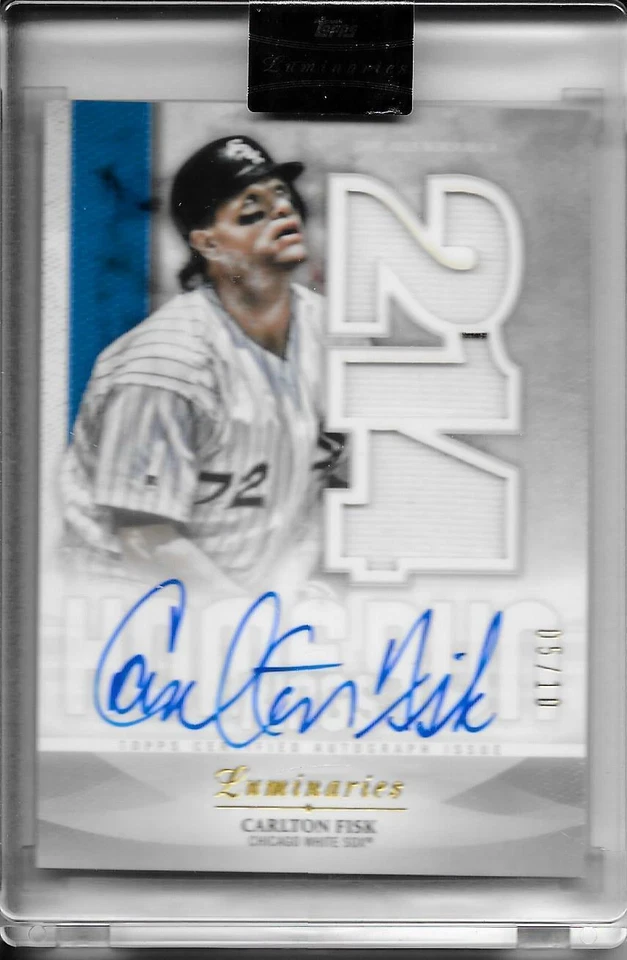 2019 TOPPS LUMINARIES HOME RUN KINGS AUTOGRAPH RELIC BLUE CARLTON FISK AUTO 5/10 - Image 1 of 1