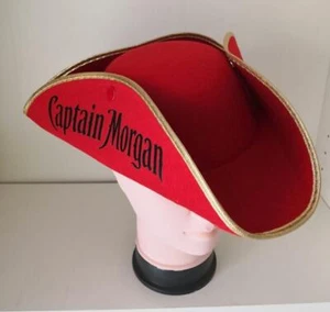 Captain Morgan Hut, Piratenhut, Karneval, Fasching, Dreispitz, Filzhut, rot, Neu - Bild 1 von 5
