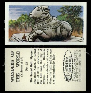 The Sacred Bull, Mysore #13 Wonders Of The World 1956 Sweetule Card - Picture 1 of 1