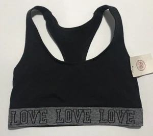 So LOVE Lounge Racerback Cotton/Spandex Black Bralette- Girl's Size S NEW $24 - Picture 1 of 2