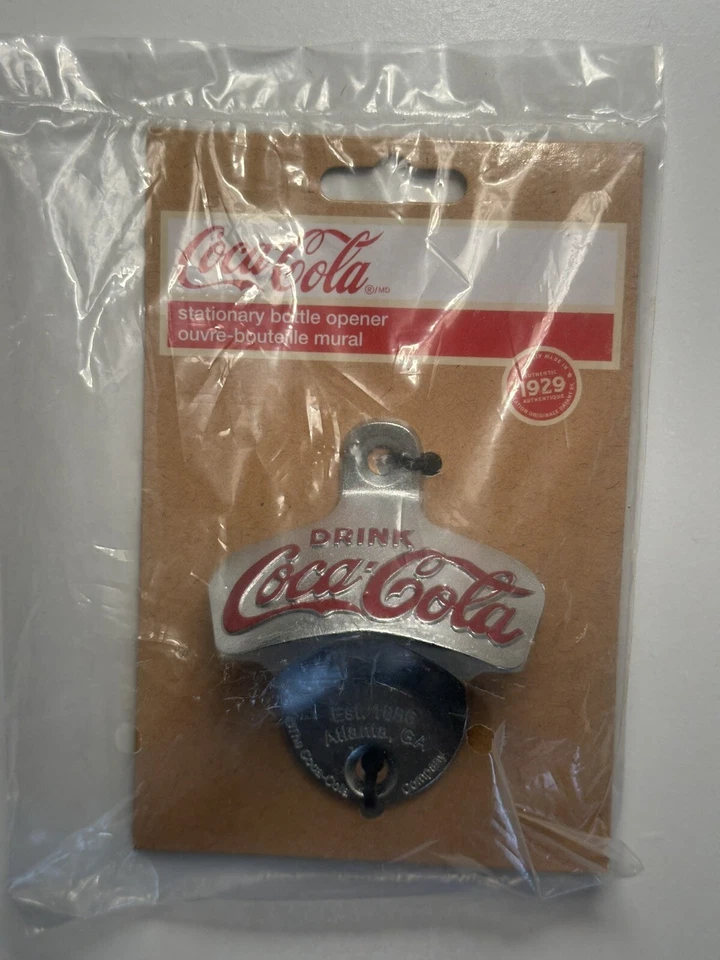 Vintage 1929 Retro Style Coca Cola Wall Mount Bottle Opener Table Craft 2011 New - Image 1 of 2