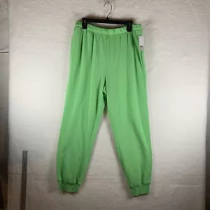 BP Jogger Sweatpants Women's Size Large Green Cotton Blend Elastic Waist 6312 - Picture 1 of 9