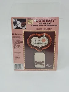 Cross Stitch Dots Easy The Great Impostor Heart Holder I Heart Grandma Kit New - Bild 1 von 3