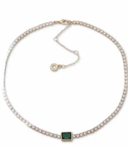40 $ Anne Klein Tennis Halskette grüner Stein X1b - Bild 1 von 1