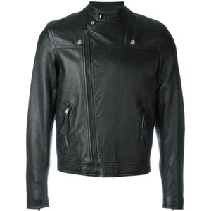 YSL Saint Laurent Men's Black Leather Motorcycle Jacket 433872 44 34 Small S - Picture 1 of 4