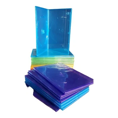 21 Empty Tall DVD Covers Assorted  Rainbow Colors Red Yellow Green Blue Purple  - Image 1 of 3