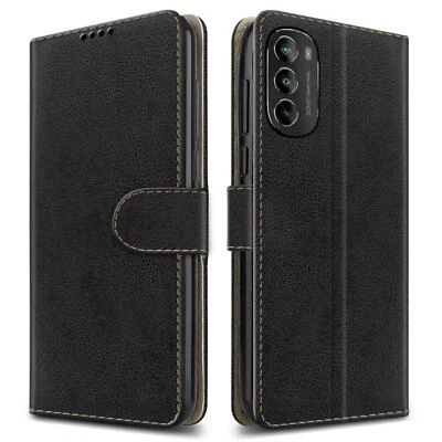 For Motorola Moto G62 5G Case, Leather Wallet Stand Phone Cover + Screen Guard - Image 1 of 4