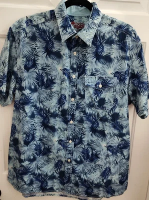 Camisa Marks and Spencer Azul Blanco Con Botones Para Hombre Talla Grande Mangas Cortas Foto 1 de 4