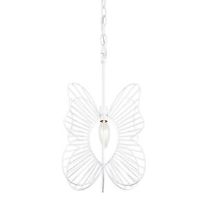 Varaluz 330M01 Monarch Butterfly 9"W Decorative Single Pendant - White