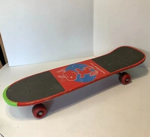 Vintage Red Snoopy Peanuts Wood Skateboard 27" x 8" Wooden - Imagen 1 de 8