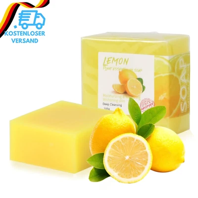 MIKIHAT 2 PCS Naturseife Stück Zitrone Seife Natürlich Biologisch 100G Feste Seifen Hand