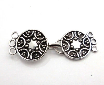 5 SET 52X18MM MULTI STRAND CLASP 3 STRAND ANTIQUE SILVER PLATED 507 ISC-298 - Image 1 of 3