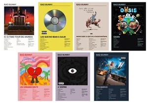 Bad Bunny Poster Set x7 A4 - Album Cover + Tracklisten | Musik Wandbilder - Bild 1 von 16