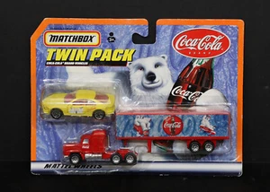 MATCHBOX #96737 COCA-COLA TWIN PACK W/ YELLOW CAR & RED MACK TRACTOR TRAILER - Picture 1 of 3