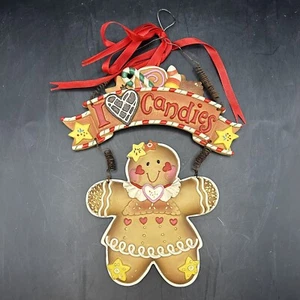 VTG I Love Candies Ginger Bread Wall Hanging - Picture 1 of 3