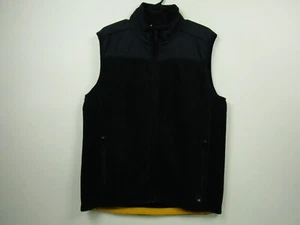 Mens Nautica Competition Medium Black Spell Out Full Zip Fleece Vest Made In USA - Picture 1 of 4