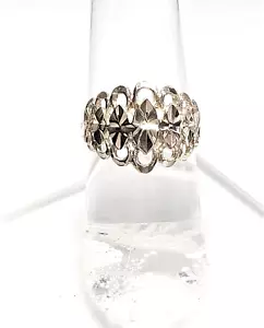 Sterling Silver Beverly Hills Ring Filigree Abstract Modern Waves VTG Size 5 3/4 - Picture 1 of 5