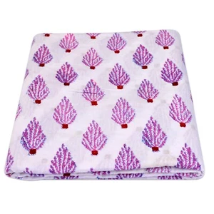 Indian 10 Yard Hand Block Floral Print 100% Cotton Dressmaking Craft Fabric - Picture 1 of 5