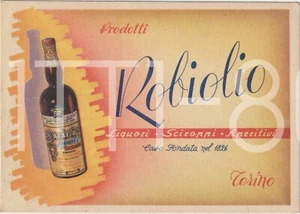 TORINO - PRODOTTI ROBIOLIO LIQUORI, SCIROPPI, APERITIVI - CARTONCINO PUBBLICITA' - Bild 1 von 1